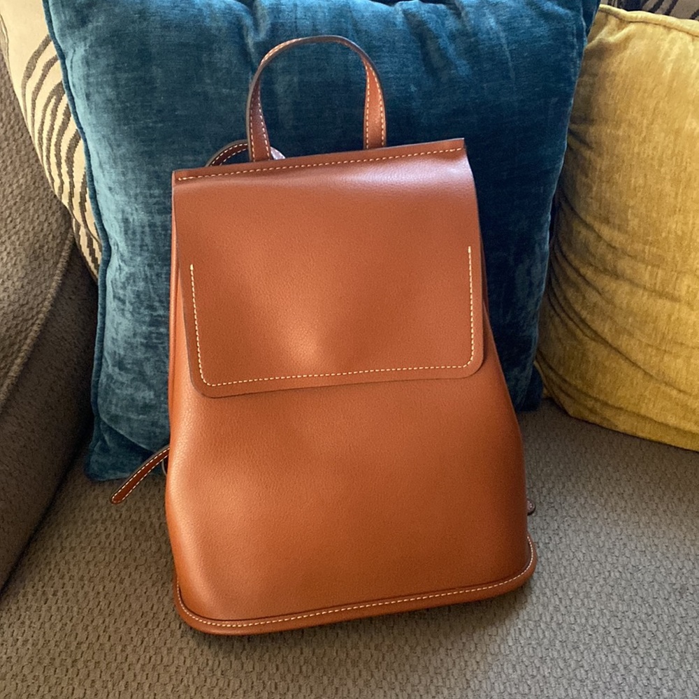 Zara Brown Leather Backpack *NWT